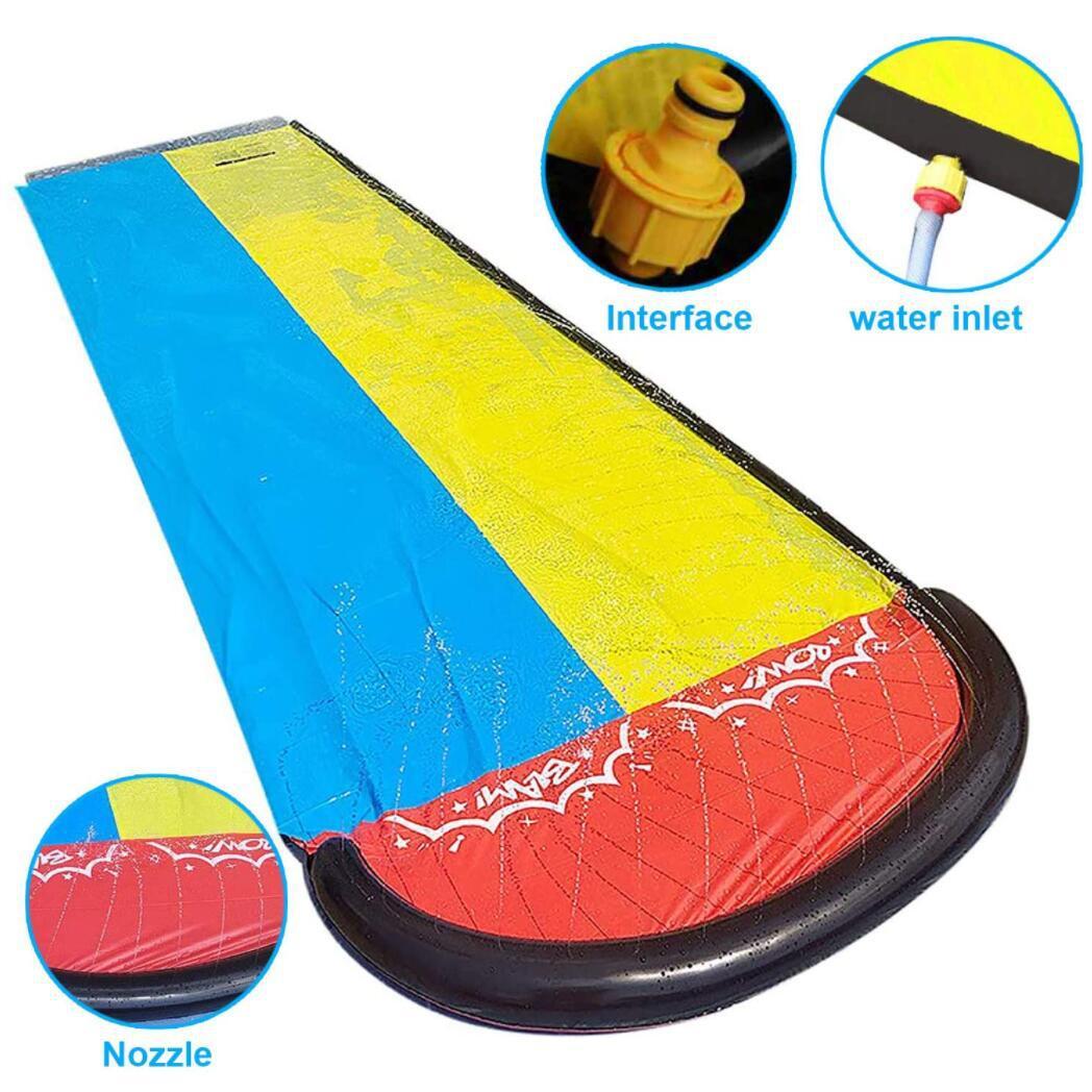 Children Double Surf Water Slide Outdoor Garden Racing Lawn Water Slide Spray Summer Water Games Toy