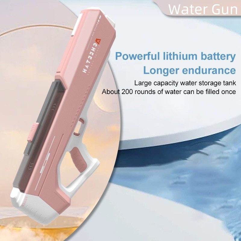 Fully Electric Water Gun Toy Swimming Pool Play Water Adult Toys Outdoor Games High Pressure Water Gun Toys For Kid Summer Toy (shipping takes up to 2 weeks so order now and get it before the summer!!)